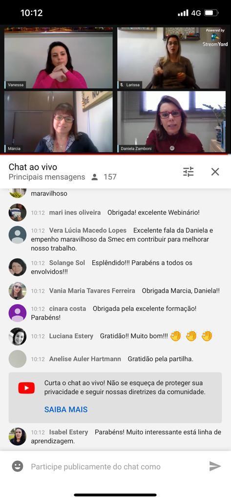 Webinar – Municipal Department of Education of Carazinho (RS, Brazil)